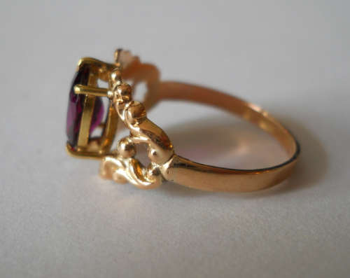 Antique Victorian Almandine Garnet SET in 10ct Yellow & Rose Gold Ring c.1850