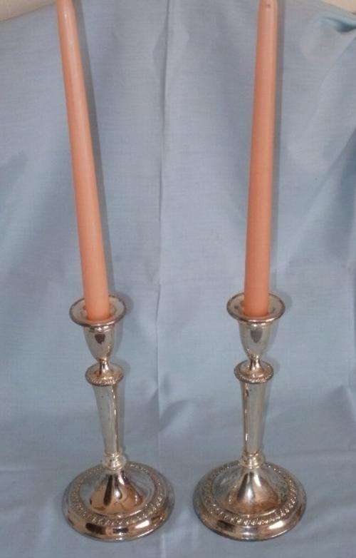 X2 VERY NICE PLATED CANDLE HOLDERS