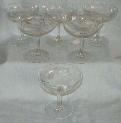 SET X6 ROSE PATTERN CHAMPAIGN GLASSES