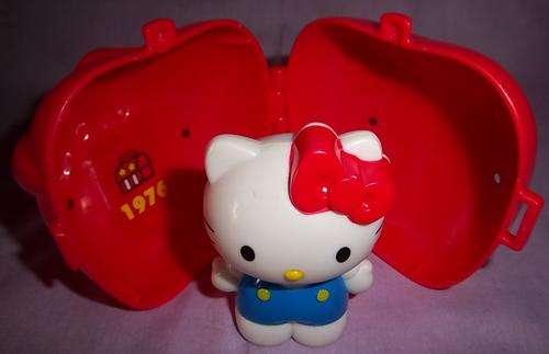 HELLO KITTY RED APPLE HOUSE WITH BOY FIGURE INSIDE