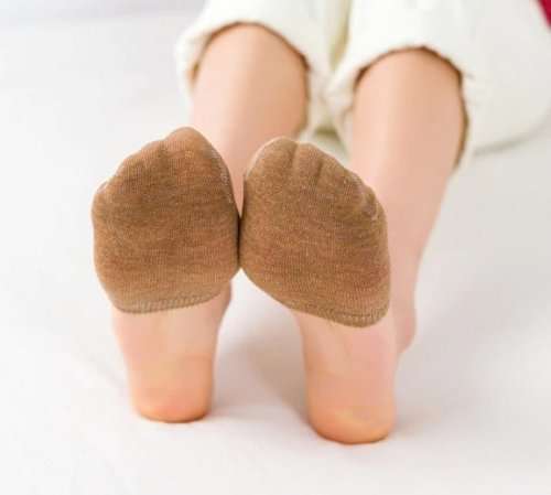 Half Socks - Toe Socks - Hidden Socks in Brown