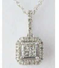 **Certified 0.51ct Genuine Diamond White Gold Pendant - Beautiful**