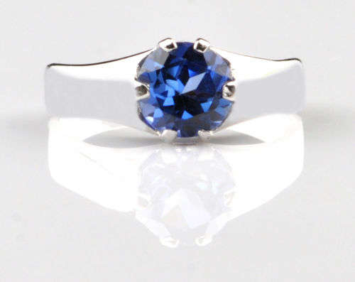 **Certified** 1.20ct Natural Blue Tanzanite Solitaire Ring - SPARKLY!!