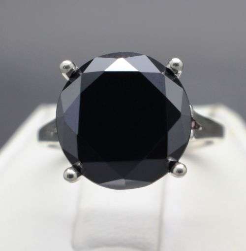**7.21cts Genuine Natural Black Diamond Ring**  Free Appraisal Certificate