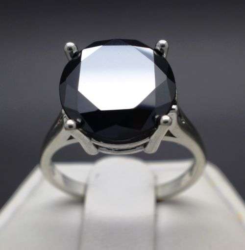 **7.21cts Genuine Natural Black Diamond Ring**  Free Appraisal Certificate
