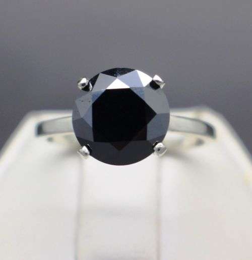 **2.48cts Genuine Natural Black Diamond Ring** $1440 Free USA Appraisal Certificate