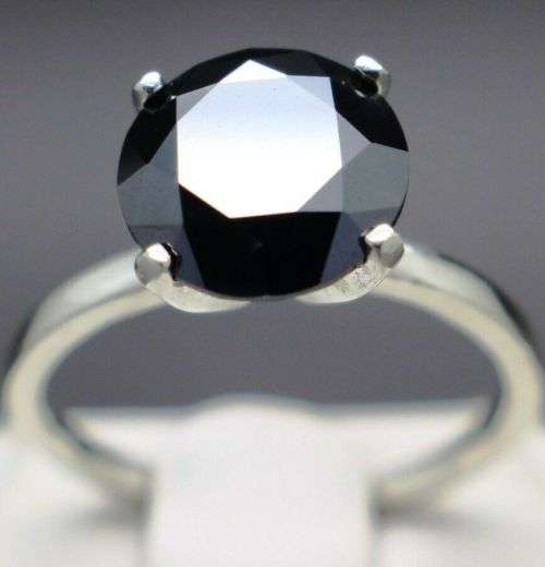 **2.48cts Genuine Natural Black Diamond Ring** $1440 Free USA Appraisal Certificate