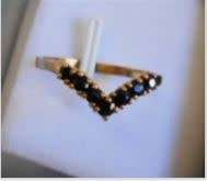 Genuine Sapphire Wishbone Gold Ring