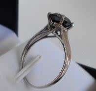 **JGL Certified 2.10ct Black Diamond Solitaire Ring**