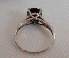 **JGL Certified 2.10ct Black Diamond Solitaire Ring**