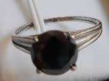 **JGL Certified 2.10ct Black Diamond Solitaire Ring**