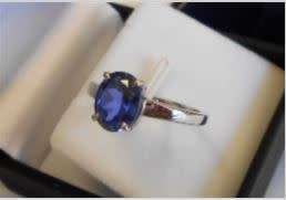 **JGL Certified 2.40ct Genuine Natural Blue Tanzanite Ring**