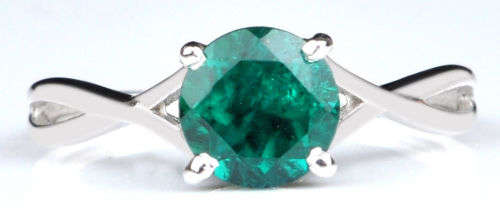 **JGL Certified 1.20ct Genuine Natural Emerald Solitaire Ring**