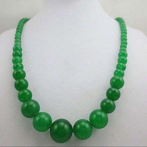 **Genuine Semi Precious Stone Necklace - Green Jade**