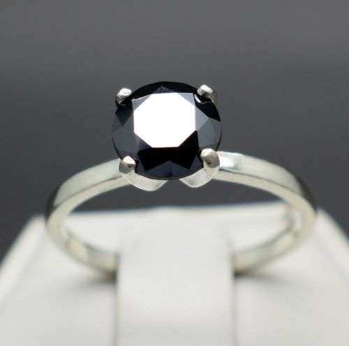 REDUCED**1.55cts Genuine Natural Black Diamond Ring** Free Appraisal Certificate $960!