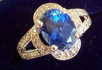 **Certified 1.80Ct Tanzanite & Diamond Gold Ring** Stunning!