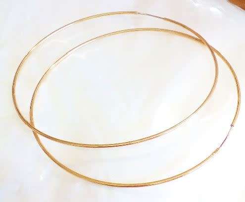 **Huge 9ct Gold Wire Hoop Earrings - 60mm**