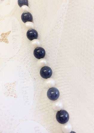 **Genuine Pearl & Lapis Lazuli - 74cm**