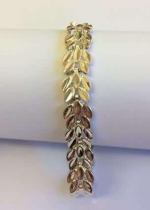 Sterling Silver `Leaf` Bracelet 12gm