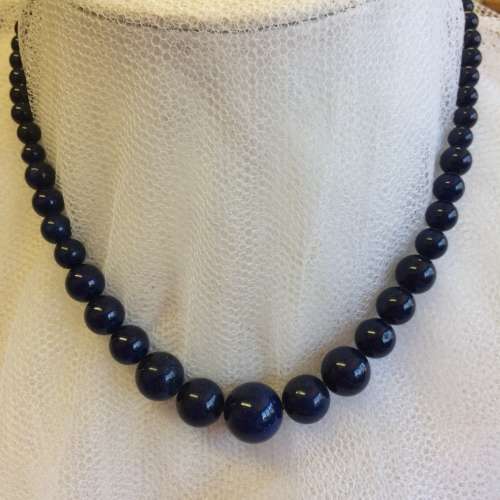 Lapis Lazuli Genuine Semi Precious Stone Necklace - Beautiful Colour