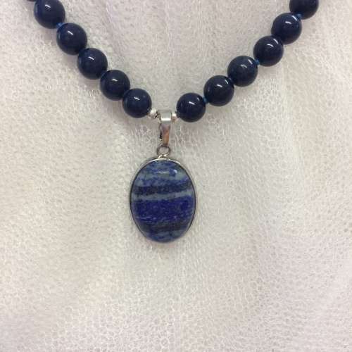 LAPIS LAZULI GENUINE SEMI PRECIOUS STONE NECKLACE - BEAUTIFUL!