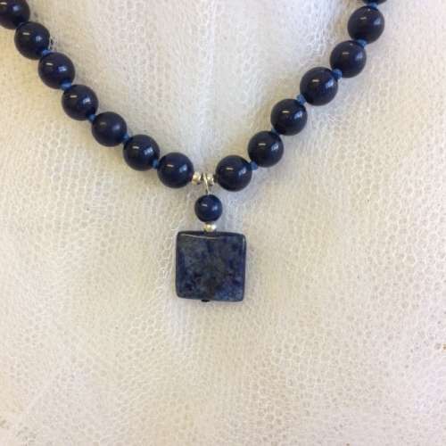 Lapis Lazuli Genuine Semi Precious Stone Necklace - Beautiful Colour