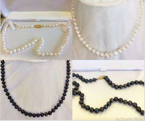 GENUINE CULTURED PEARLS | BLACK OR WHITE | CLASSIC AND ELEGANT