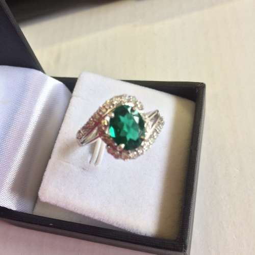 1.70TCW GENUINE EMERALD AND DIAMOND | 14K WHITE GOLD |  CERTIFIED
