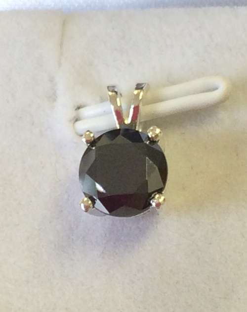 CERTIFIED 2CT GENUINE NATURAL BLACK DIAMOND PENDANT
