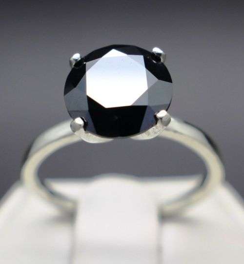 2.52cts Certified Genuine Black Diamond Ring