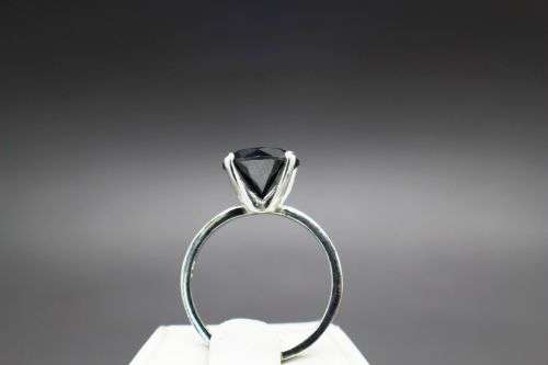 2.52cts Certified Genuine Black Diamond Ring
