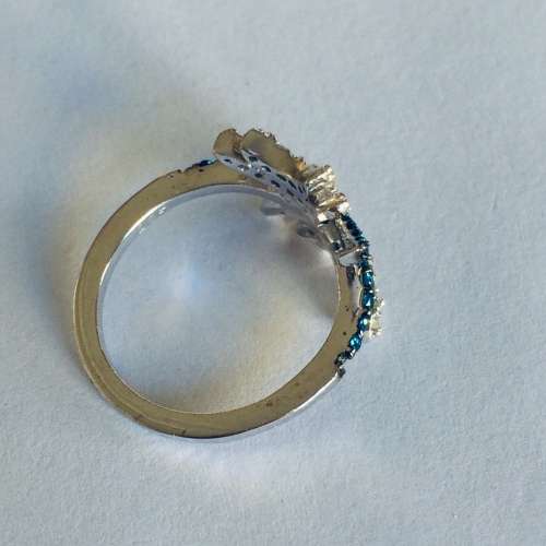 CHRISTMAS SPECIAL! NATURAL RAW DIAMOND RING - BLUE SPARKLER - UNIQUE