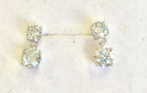 White Moissanite Earrings - 2.50tcw