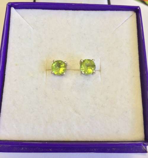 REDUCED! Genuine Peridot Earrings - Sterling Silver
