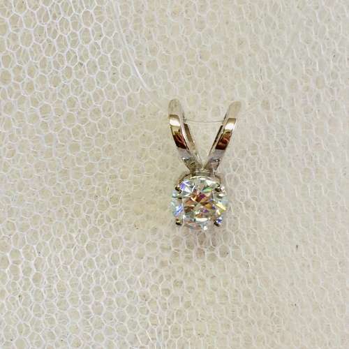 REDUCED 2.05ct White Moissanite Solitaire Pendant - Classic