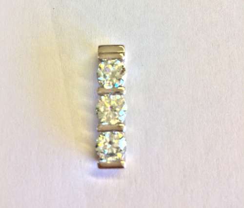 3.00tcw Ice Blue/White Moissanite Bar Pendant - Stunning Sparkle!