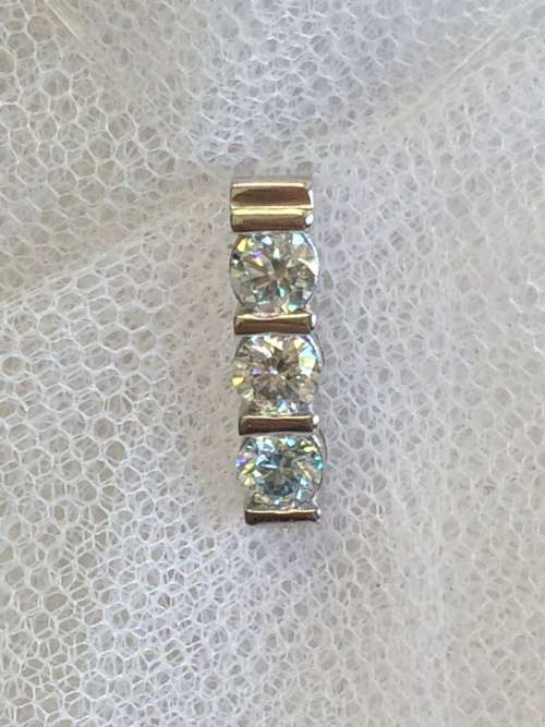 3.00tcw Ice Blue/White Moissanite Bar Pendant - Stunning Sparkle!