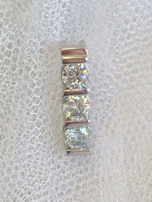 3.00tcw Ice Blue/White Moissanite Bar Pendant - Stunning Sparkle!
