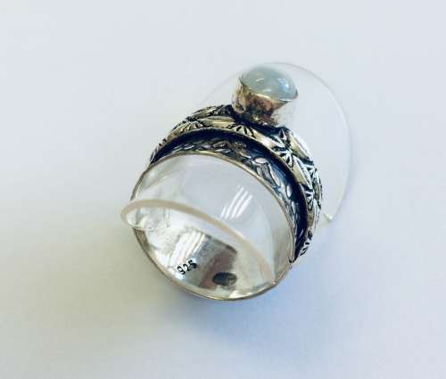 STOCK CLEARANCE! Spinner Ring with Genuine Moonstone