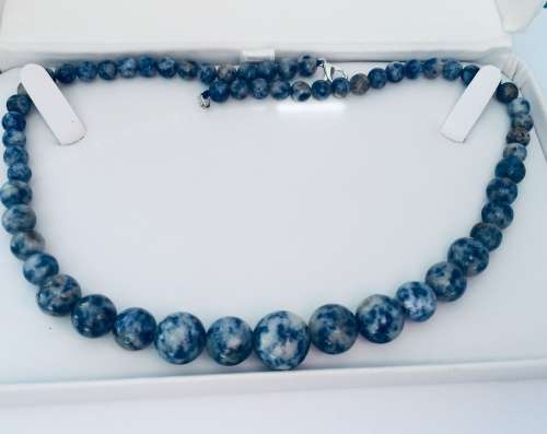 Sodalite Semi Precious Stone Necklace - Denim colours