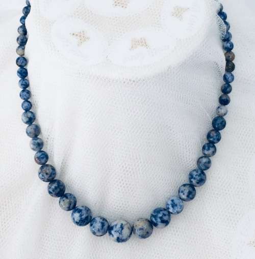 Sodalite Semi Precious Stone Necklace - Denim colours