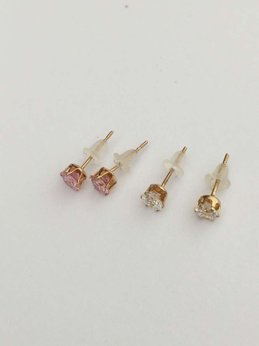 Stock Clearance - 9ct Gold Cubic Zirconia Earrings - set of 2 pairs