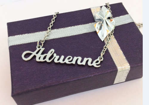 Name pendant with chain plus free surprise gift