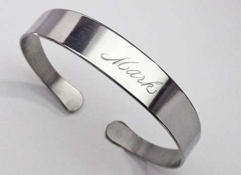PLAIN CUFF CUFF BRACELET- MENS -PLUS FREE ENGRAVING