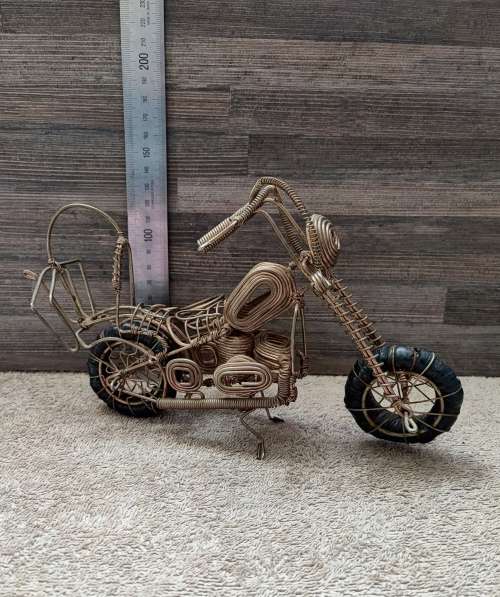 Vintage Handmade Copper Wire Motorcycle