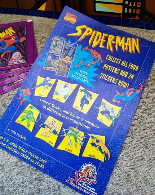 1998 Panini Spiderman Poster and Stickers