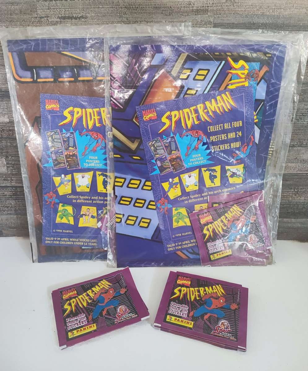 1998 Panini Spiderman Poster and Stickers
