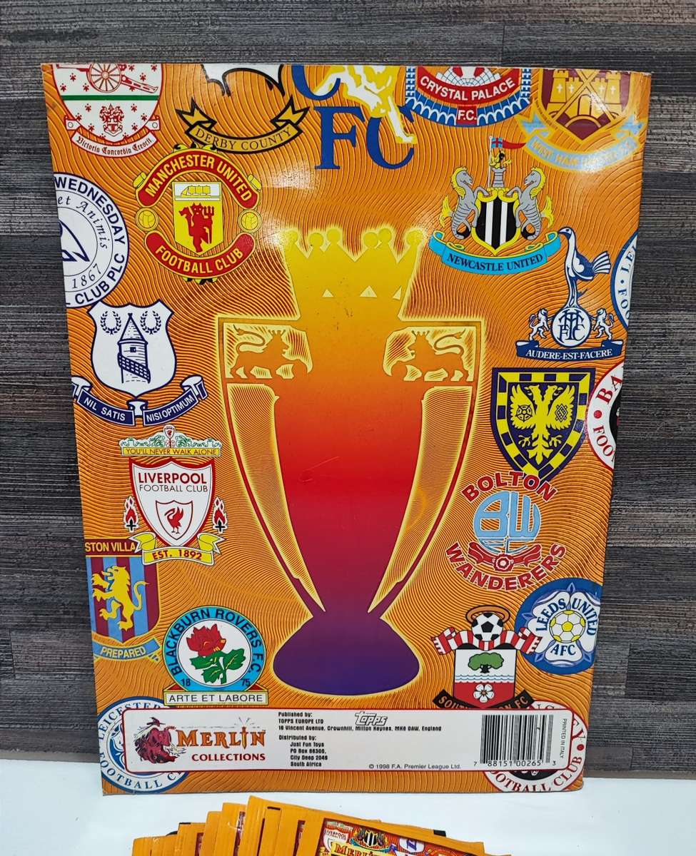 1998 Merlin`s by Topps Premier League Sticker Album & Collectible Stickers