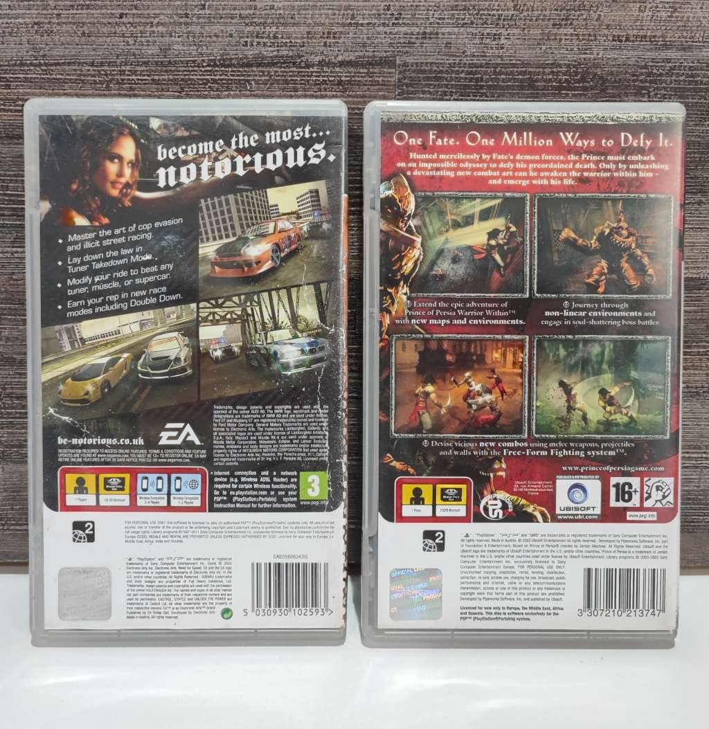 PSP Games Need for Speed Most Wanted and Prince of Persia