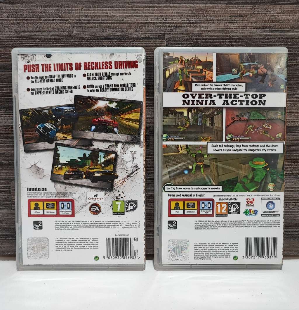 PSP Games Burnout Dominator and TMNT